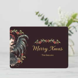 Dark Gothic Angel Christmas Feiertagskarte