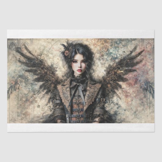 Dark Gothic Angel Decoupage Seidenpapier (Vorderseite)