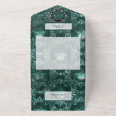 Dark Gothic Aquamarin & Black Vintag Moth Dinner All In One Einladung (Außenbereich)