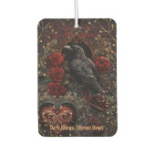 Dark Gothic Beauty Red Roses Black Crow Raven Bird Autolufterfrischer (Vorderseite)