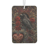 Dark Gothic Beauty Red Roses Black Crow Raven Bird Autolufterfrischer (Rückseite)