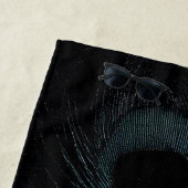 Dark Gothic Black Aquamarin Peacock Feathers Strandtuch (Beispiel)