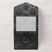 Dark Gothic Black Damask Dinner All In One Einladung (Außenbereich)