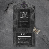 Dark Gothic Black Damask Dinner All In One Einladung