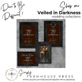 Dark Gothic Black Floral Satin Damask Brown Foto Save The Date