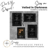 Dark Gothic Black Floral Satin Damask Hochzeit Save The Date