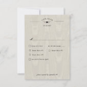 Dark Gothic Black & Tan Raven Script Dinner RSVP Karte (Rückseite)