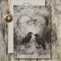 Dark Gothic Black & Tan Raven Script Wedding