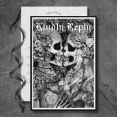 Dark Gothic Black & White Skeleton Couple Dinner RSVP Karte