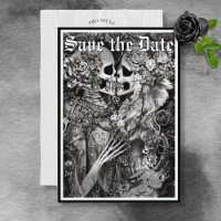 Dark Gothic Black & White Skeleton Couple
