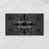 Dark Gothic Blume Visitenkarten zur Personalisieru Visitenkarte (Rückseite)