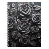 Dark Gothic Boho Black Roses Floral Notizblock (Vorderseite)