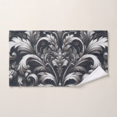 Dark Gothic Bold Ornamental Floral Pattern Badhandtuch Set (Handtuch)