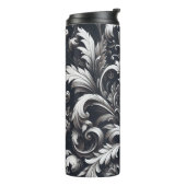 Dark Gothic Bold Ornamental Floral Pattern Thermosbecher (Nach links gedreht)