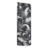 Dark Gothic Bold Ornamental Floral Pattern Thermosbecher (Nach rechts gedreht)