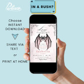 Dark Gothic Brautparty Coquette Batty Halloween Einladung