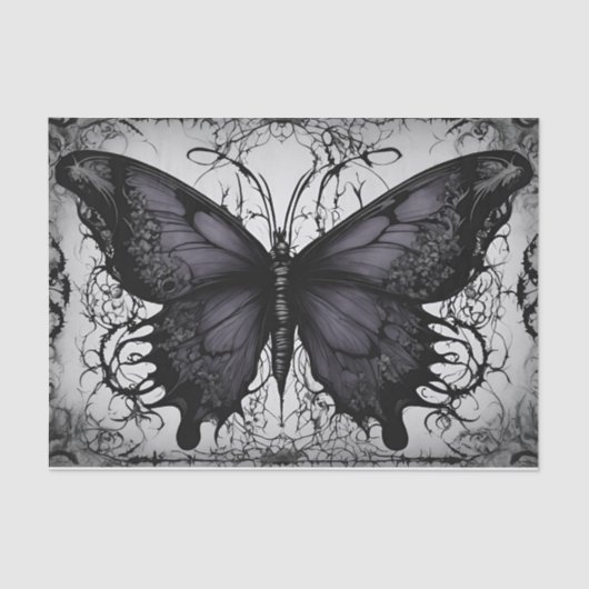 Dark Gothic Butterfly Decoupage Seidenpapier (Vorderseite)