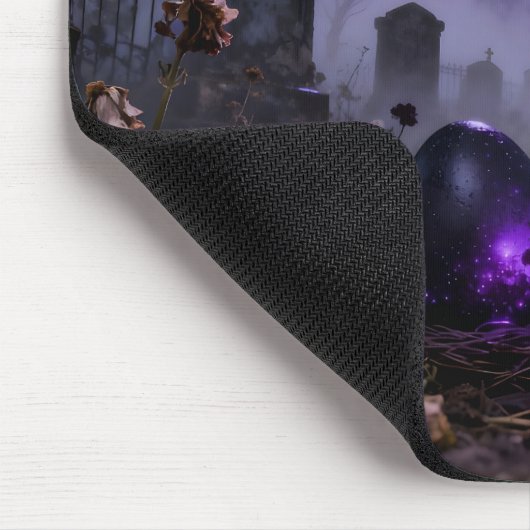 Dark Gothic Easter Scene with Glowing Eggs Mousepad (Ecke)