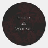 Dark Gothic Floral Black Wedding Sticker (Vorderseite)