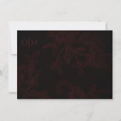Dark Gothic Floral Burgundy Wedding Save The Date (Rückseite)