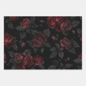 Dark Gothic Floral Decoupage Paper – Romantic Rose Geschenkpapier Set (Vorderseite 3)