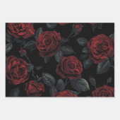 Dark Gothic Floral Decoupage Paper – Romantic Rose Geschenkpapier Set (Vorderseite 2)