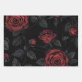 Dark Gothic Floral Decoupage Paper – Romantic Rose Geschenkpapier Set (Vorderseite)
