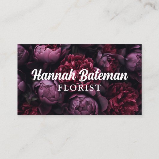 Dark Gothic floral Florist Visitenkarte (Vorderseite)