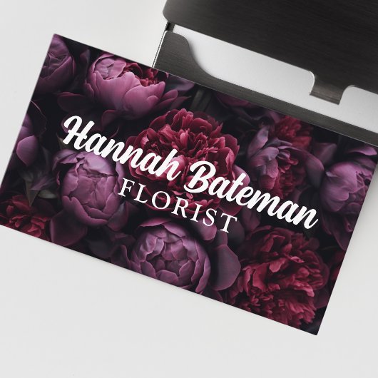 Dark Gothic floral Florist Visitenkarte