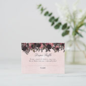 Dark Gothic Floral Halloween Diaper Raffle Ticket Begleitkarte (Stehend Vorderseite)