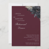 Dark Gothic Floral Wedding Probe Dinner Einladung (Vorderseite)