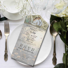 Dark Gothic Forest Floral Background Foto All In One Einladung