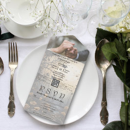 Dark Gothic Forest Floral QR Code Foto All In One Einladung