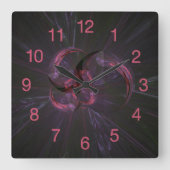 Dark Gothic Fraktal Art Quadratische Wanduhr (Vorderseite)