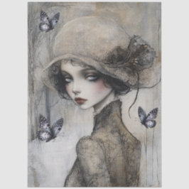 Dark Gothic Grunge Girl Decoupage Seidenpapier