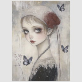 Dark Gothic Grunge Girl Decoupage Seidenpapier