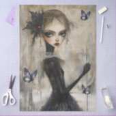 Dark Gothic Grunge Girl Decoupage Seidenpapier (Basteln)