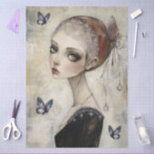 Dark Gothic Grunge Girl Decoupage Seidenpapier (Basteln)