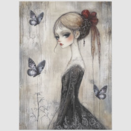 Dark Gothic Grunge Girl Decoupage Seidenpapier