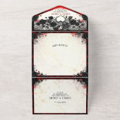 Dark Gothic Halloween Heart Wedding MENU All In One Einladung (Außenbereich)