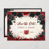 Dark Gothic Halloween Save the Date PostCard Postkarte (Vorne/Hinten)