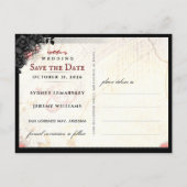 Dark Gothic Halloween Save the Date PostCard Postkarte (Rückseite)