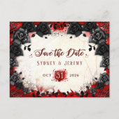 Dark Gothic Halloween Save the Date PostCard Postkarte (Vorderseite)