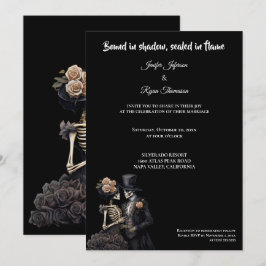 Dark  Gothic Halloween wedding invitation Einladung
