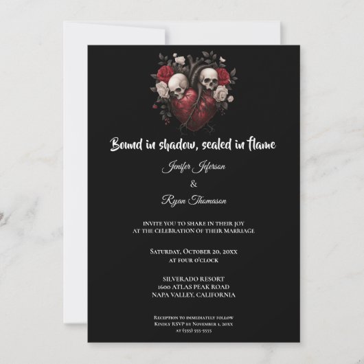 Dark Gothic Halloween wedding invitation Einladung (Vorderseite)