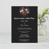 Dark Gothic Halloween wedding invitation Einladung (Stehend Vorderseite)