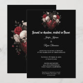 Dark Gothic Halloween wedding invitation Einladung (Vorne/Hinten)
