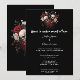 Dark Gothic Halloween wedding invitation Einladung