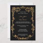Dark Gothic Halloween wedding Invitation Einladung (Vorderseite)