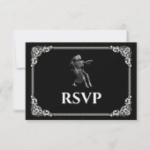 Dark Gothic Halloween Wedding RSVP Card Karte (Rückseite)